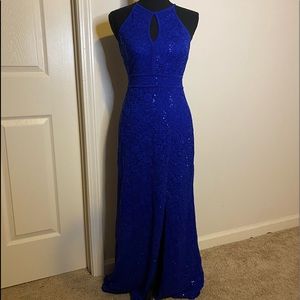 Royal blue 3/4 Morgan & Co Sequined Dress